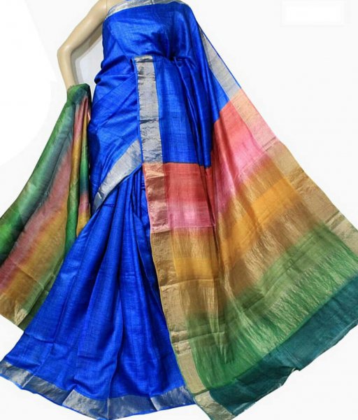 Blue Bishnupuri Silk Saree